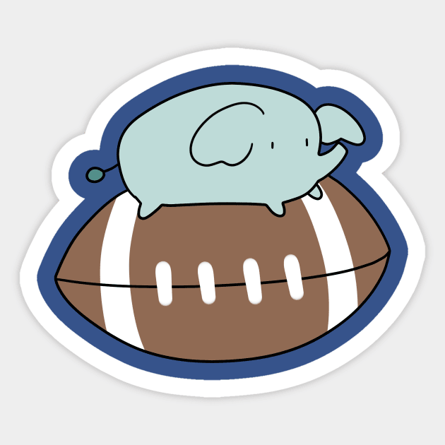 Tiny Elephant and Football Sticker by saradaboru